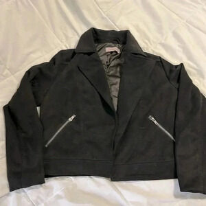 Philosophy Suede Black Moto Jacket size large